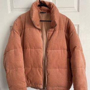 Topshop Courderoy Puffer Jacket